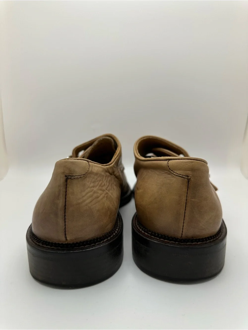 Mercanti Florentini Italy Double Monk Strap Leather Shoes - Light Brown